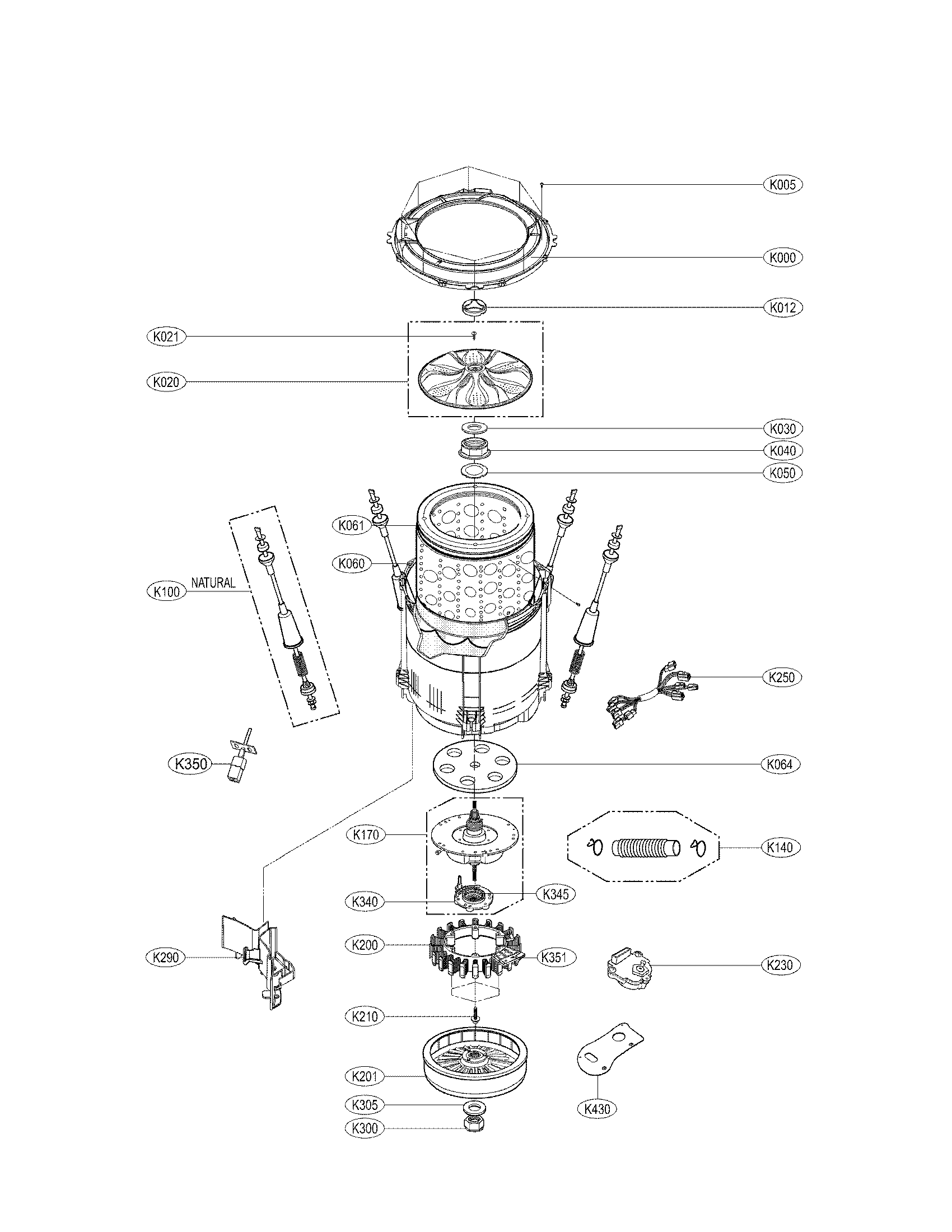 TUB ASSEMBLY PARTS