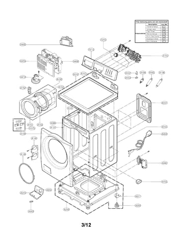 Cabinet and control panel assembly parts