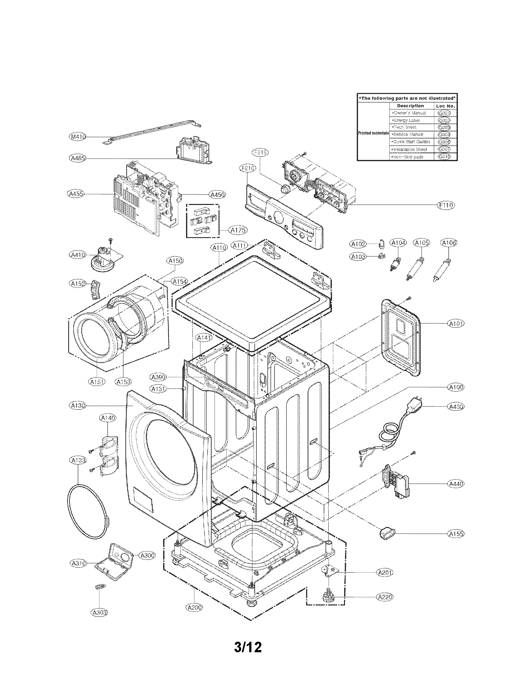 CABINET AND CONTROL PANEL ASSEMBLY PARTS