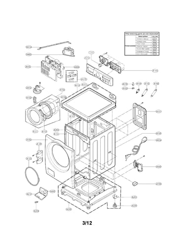 Cabinet and control panel assembly parts