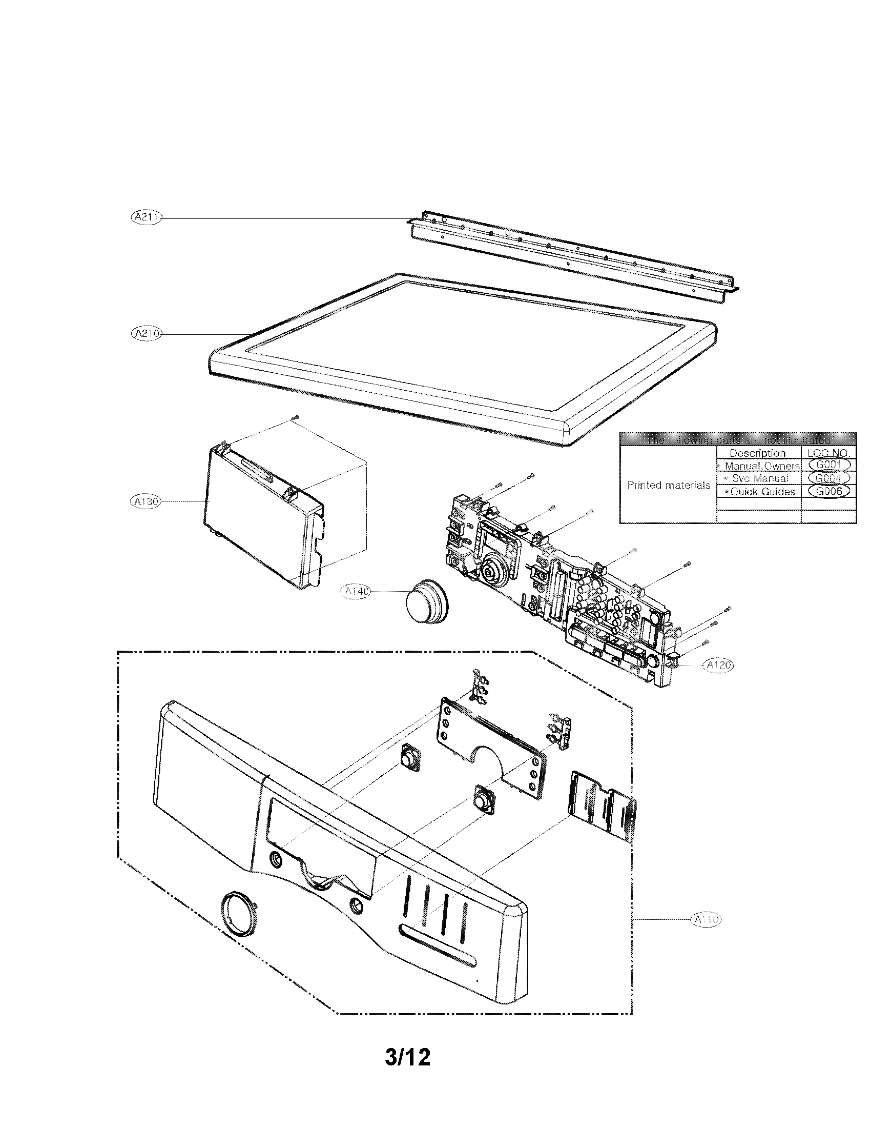 Control panel and plate assembly parts