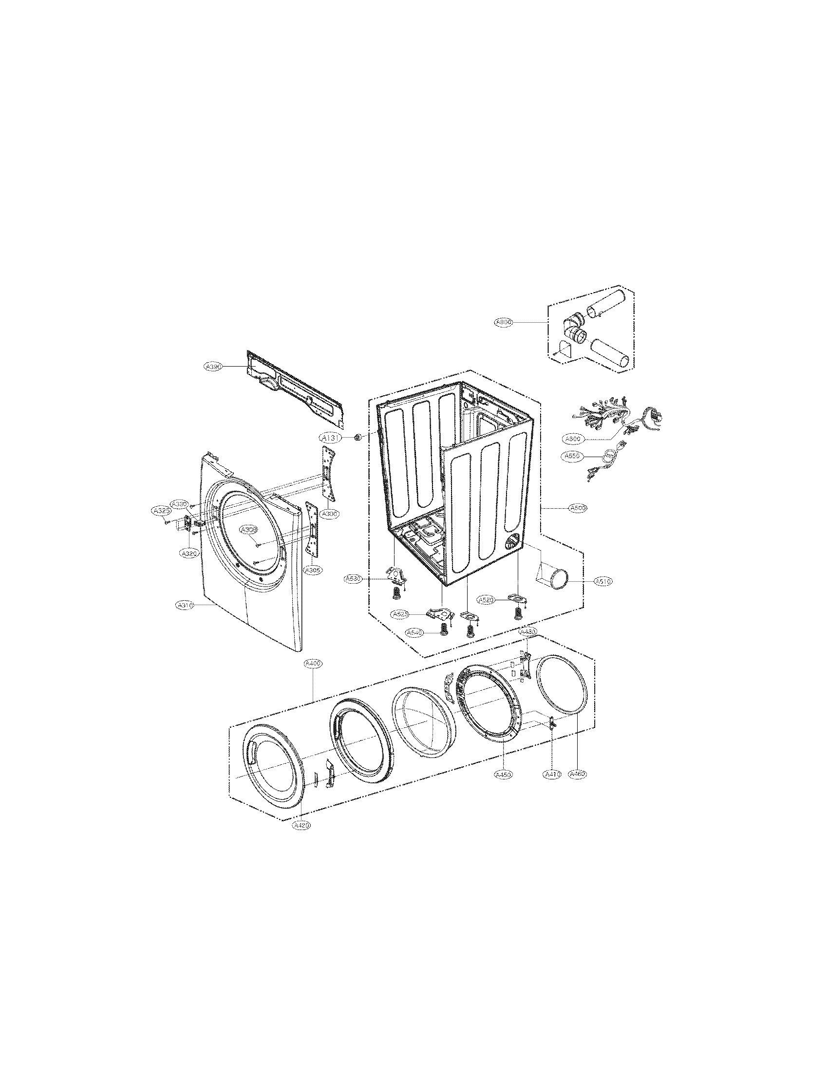 Cabinet and door assembly parts