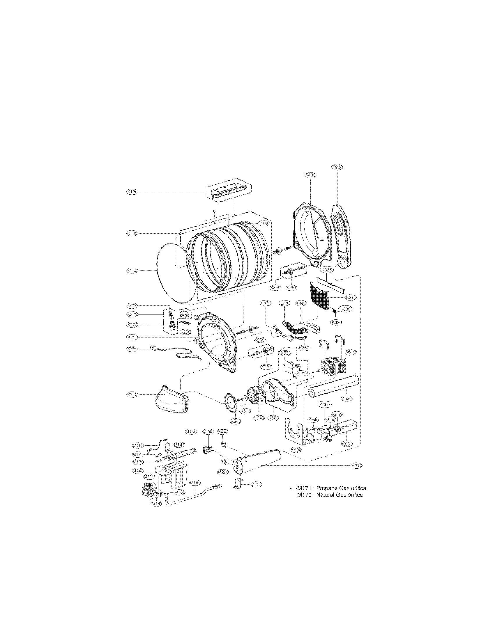Drum and motor assembly parts
