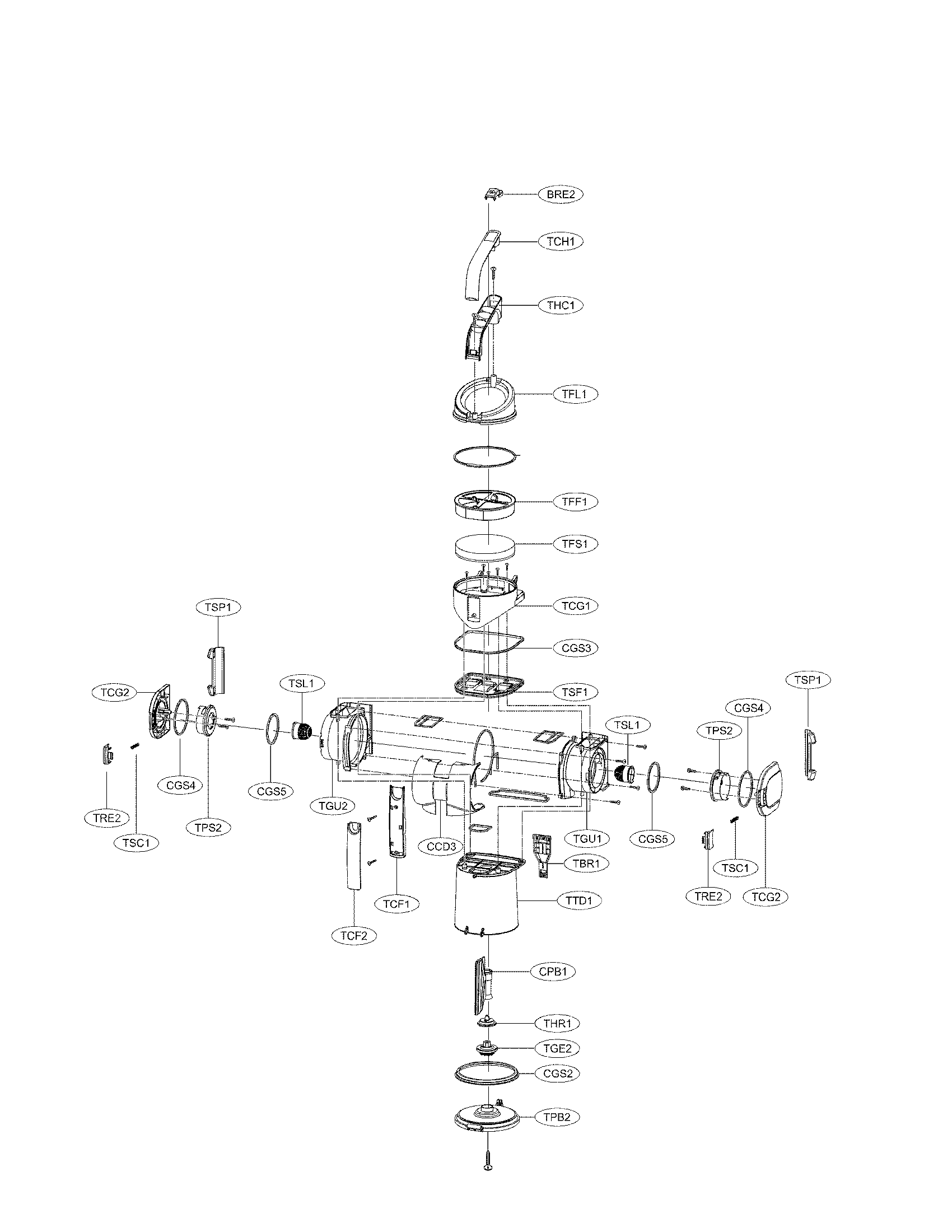 DUST TANK ASSEMBLY PARTS