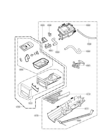 Panel drawer assembly and guide assembly parts