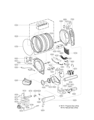 Drum and motor assembly parts