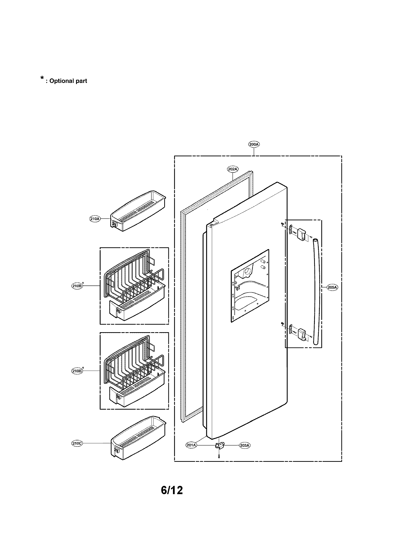 Freezer door parts
