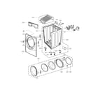 LG DLE5955W cabinet and motor assembly parts diagram