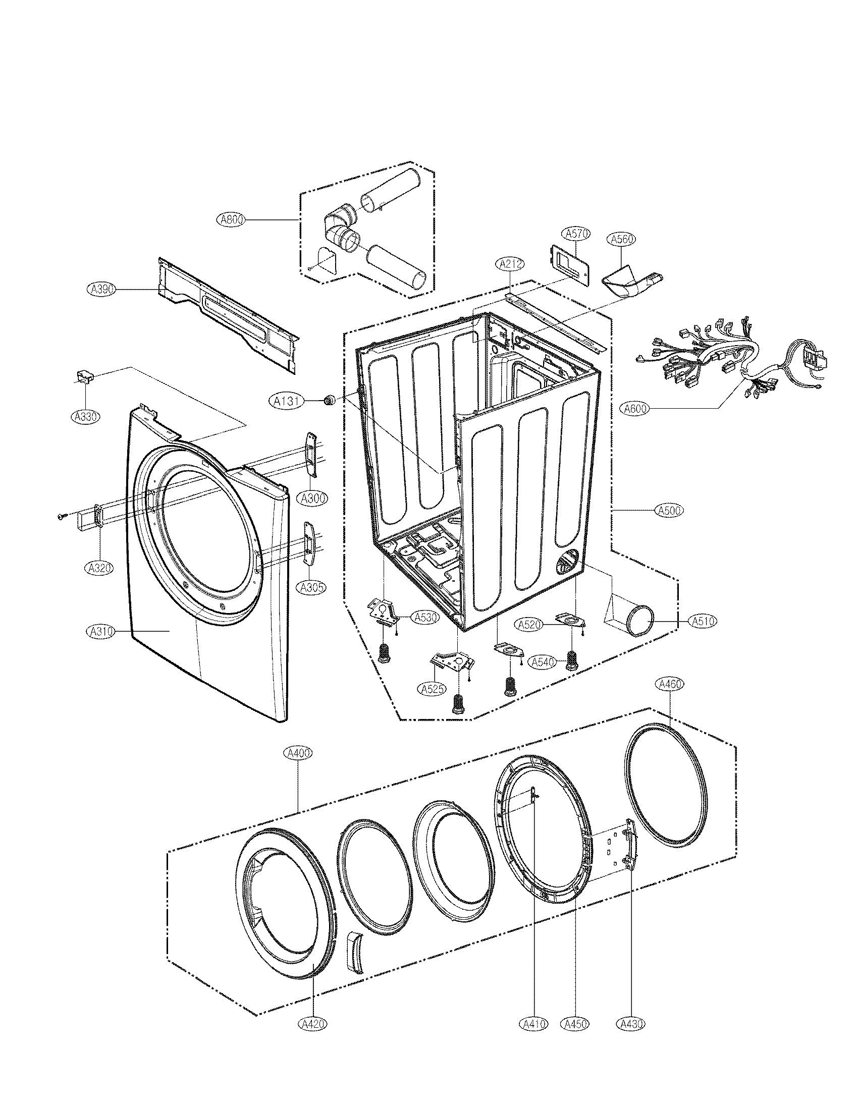 Cabinet and door assembly parts