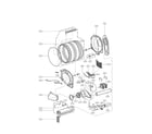 LG CDE3379WD drum and motor assembly parts diagram