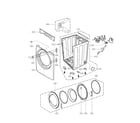 LG CDG3389WD cabinet and door assembly parts diagram