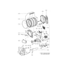 LG CDG3389WD drum and motor assembly parts diagram