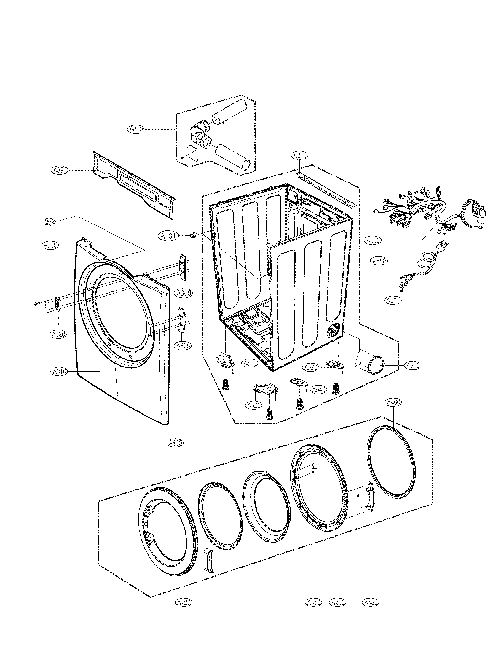Cabinet and door assembly parts