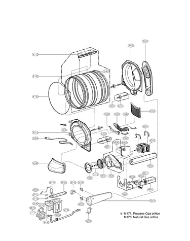 Drum and motor assembly parts