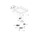 LG LRE3023ST/00 cooktop parts diagram