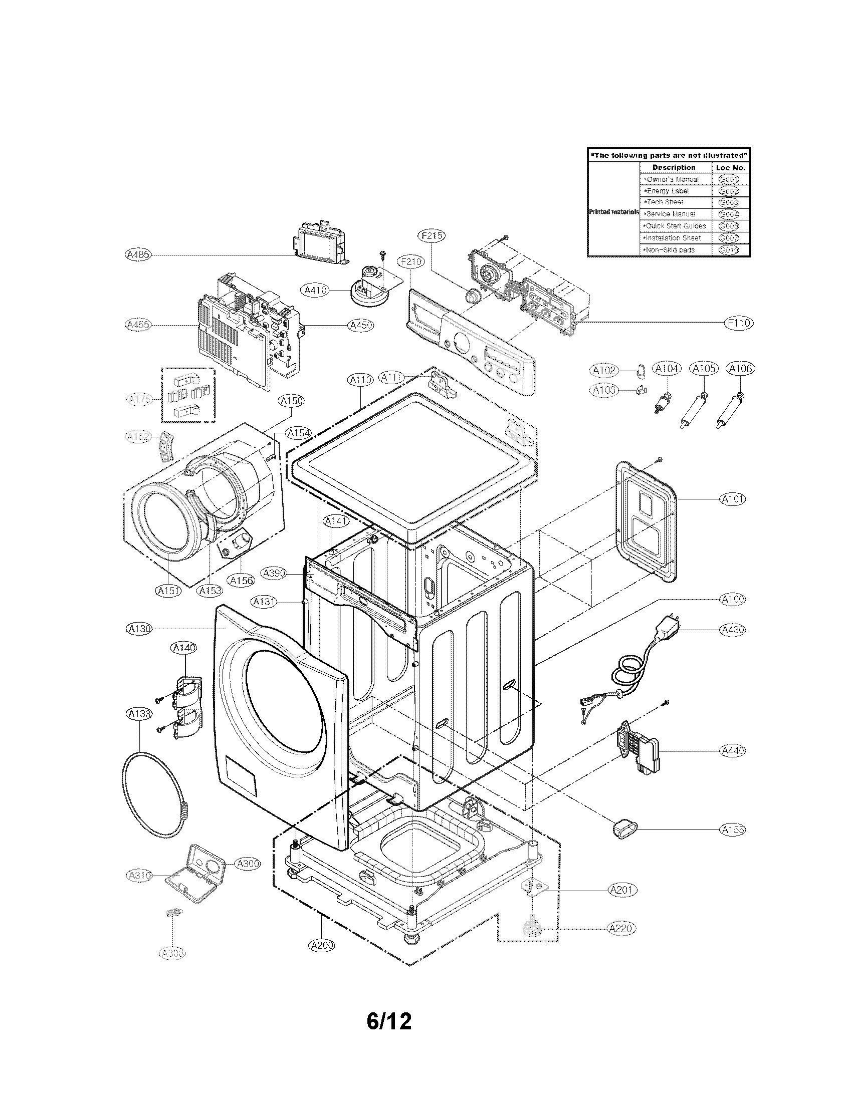 Cabinet and control panel assembly parts