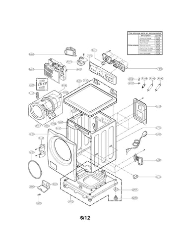 Cabinet and control panel assembly parts