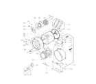 Kenmore 79641172210 drum and tub assembly parts diagram