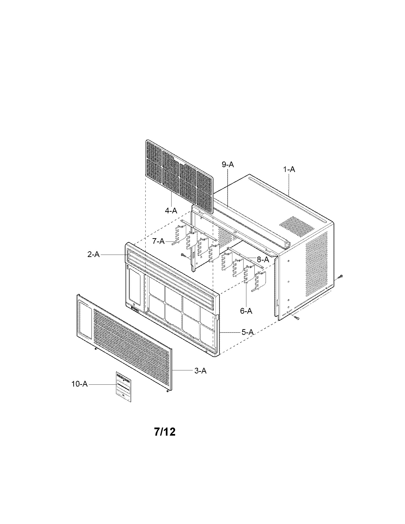 Cabinet and front grille assembly parts