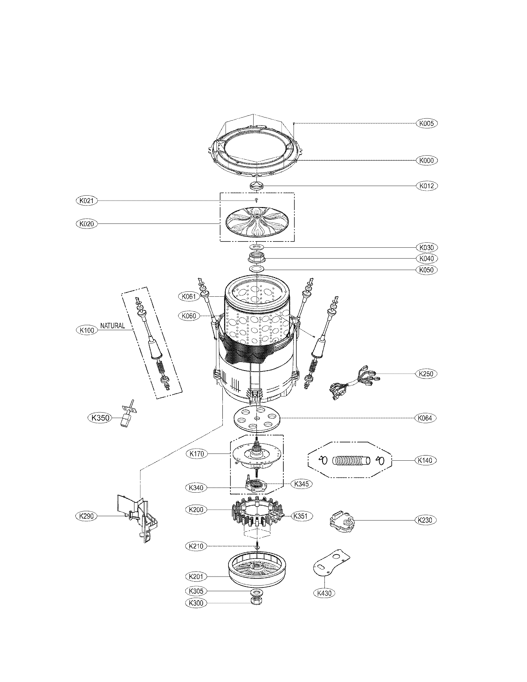 TUB ASSEMBLY PARTS
