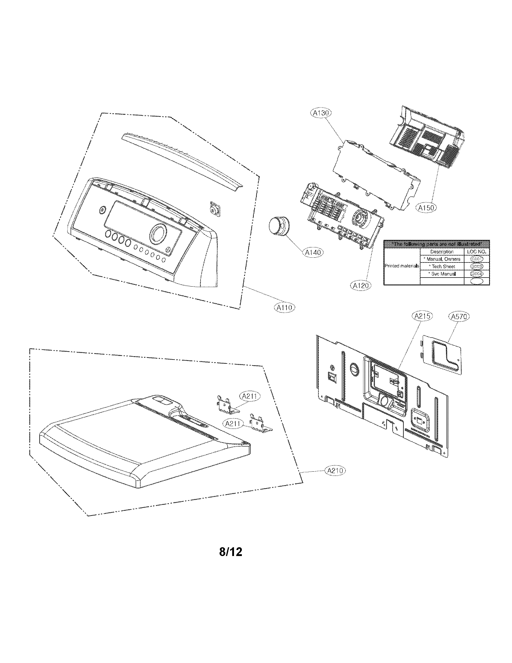 Control panel and plate assembly parts
