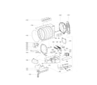 Kenmore Elite 79661512210 drum and motor assembly parts diagram
