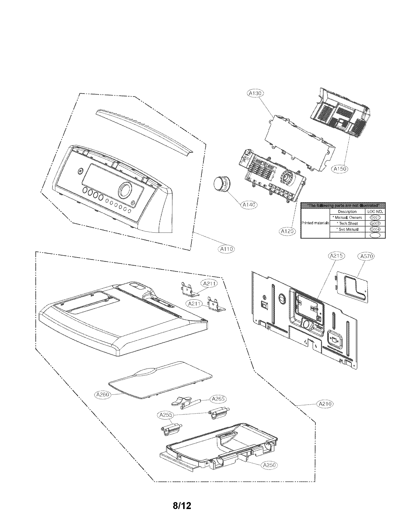 Control panel and plate assembly parts