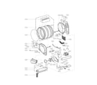 Kenmore Elite 79661522210 drum and motor assembly parts diagram