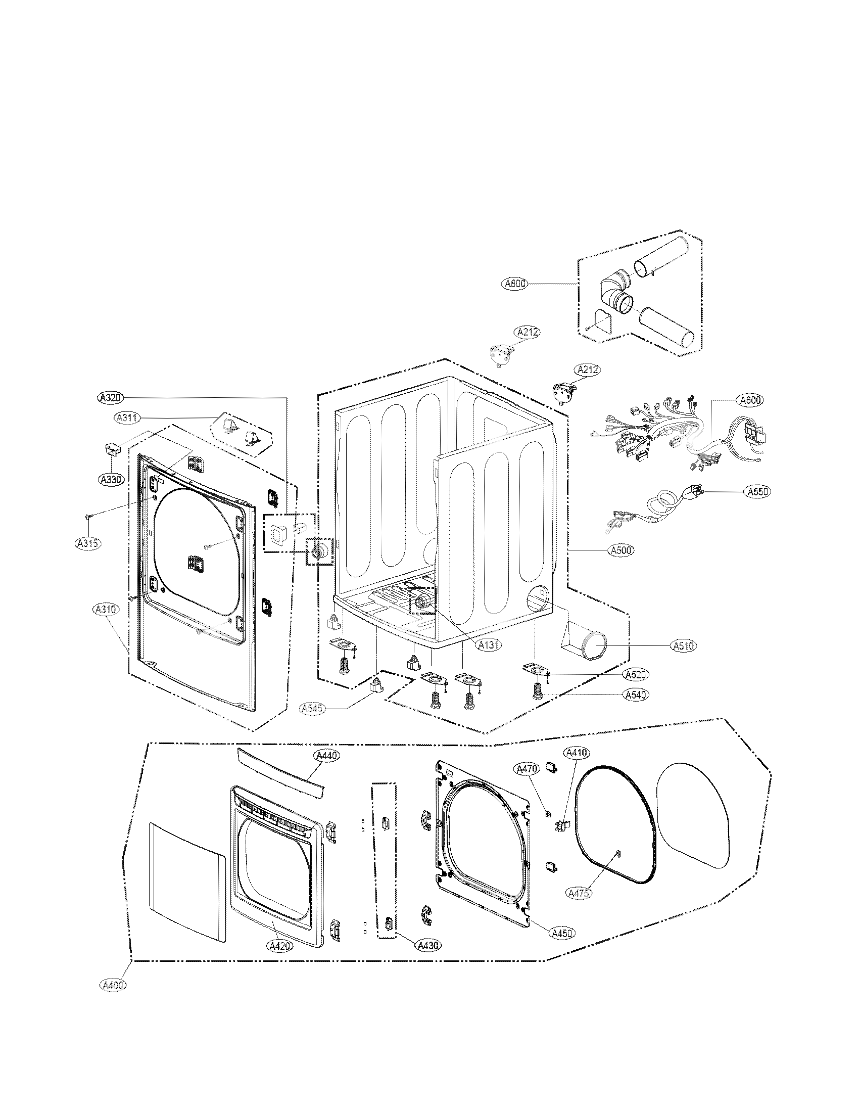 Cabinet and door assembly parts
