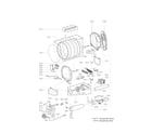 Kenmore Elite 79671512210 drum and motor assembly parts diagram