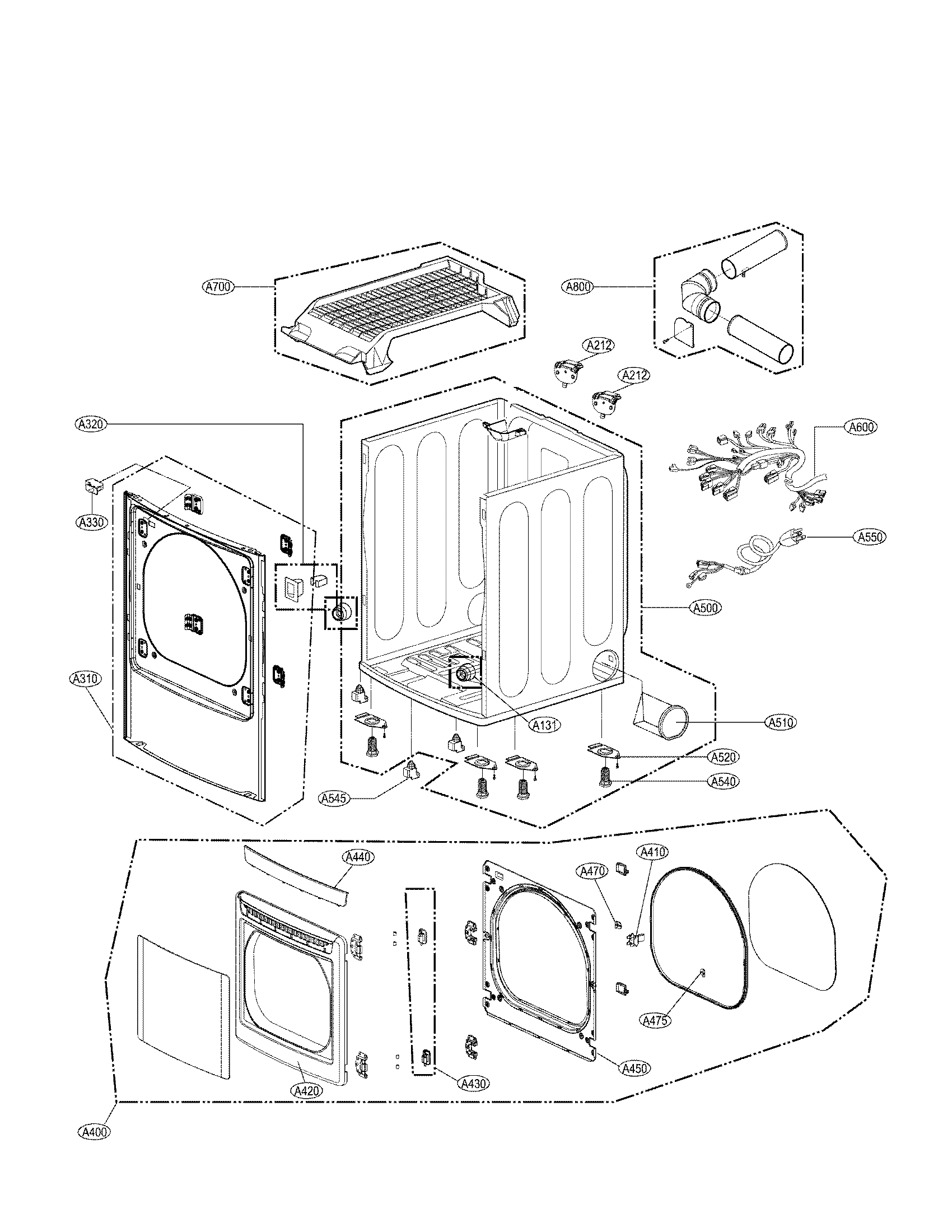 Cabinet and door assembly parts