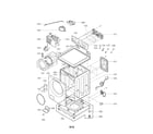 LG WM2487HWM cabinet and control panel assembly parts diagram