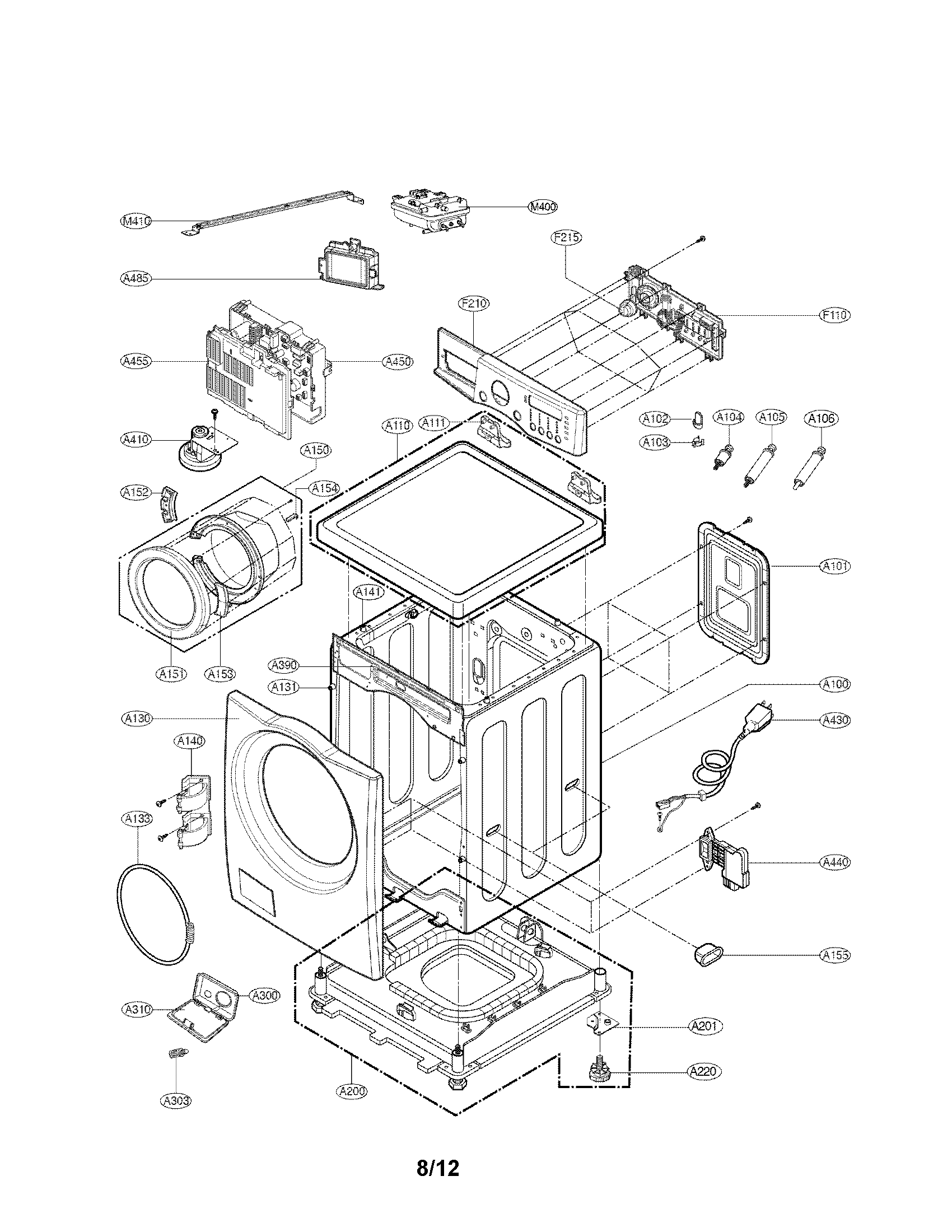 Cabinet and control panel assembly parts
