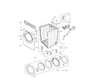 LG DLE3733S cabinet and door assembly parts diagram