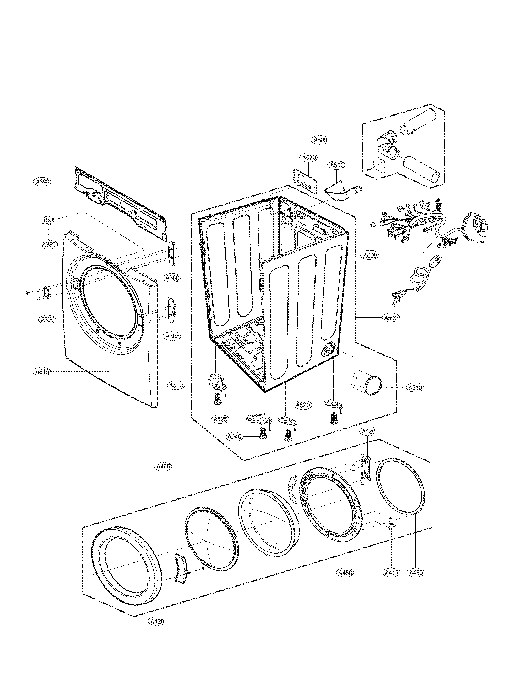 Cabinet and door assembly parts