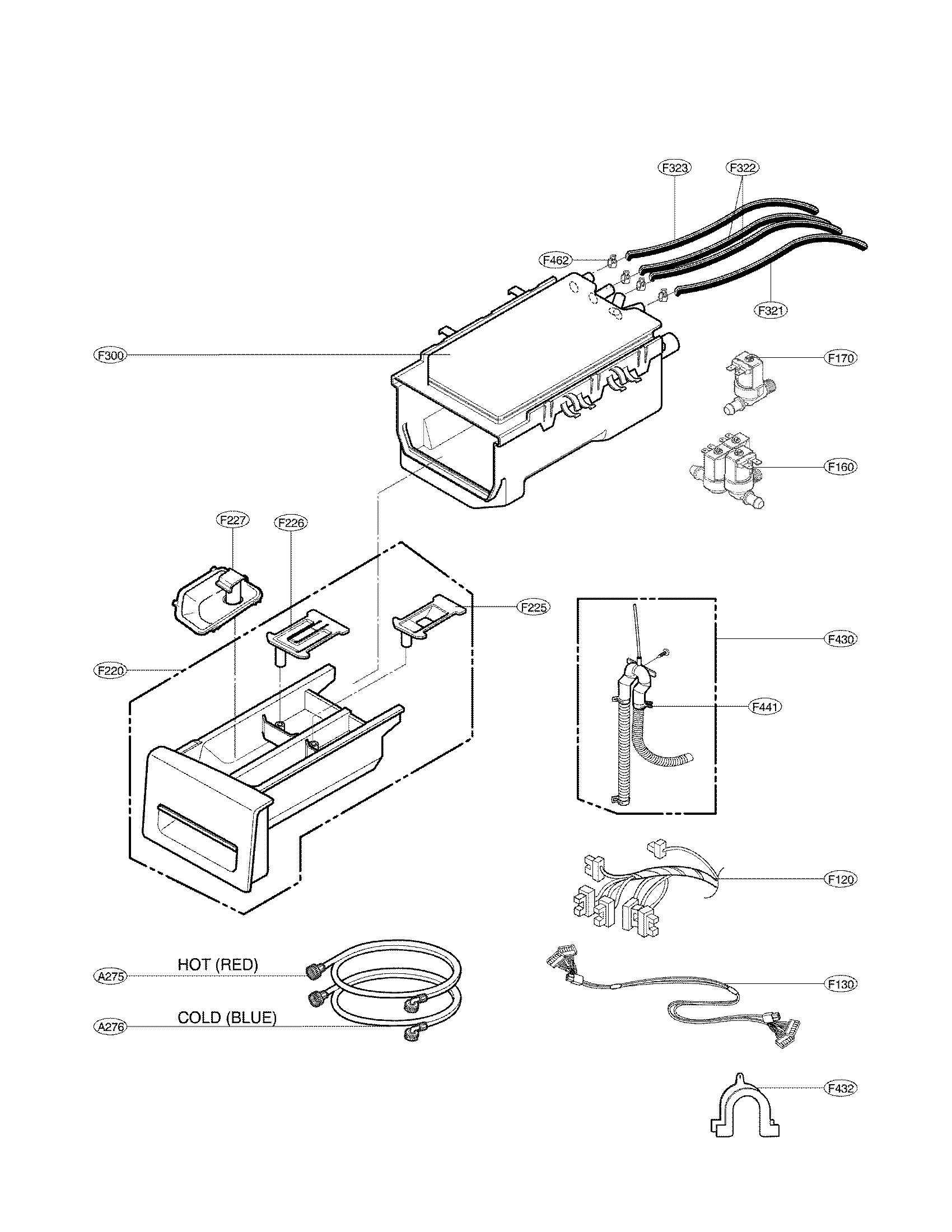 Dispenser assembly parts