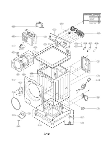 Cabinet and control panel assembly parts
