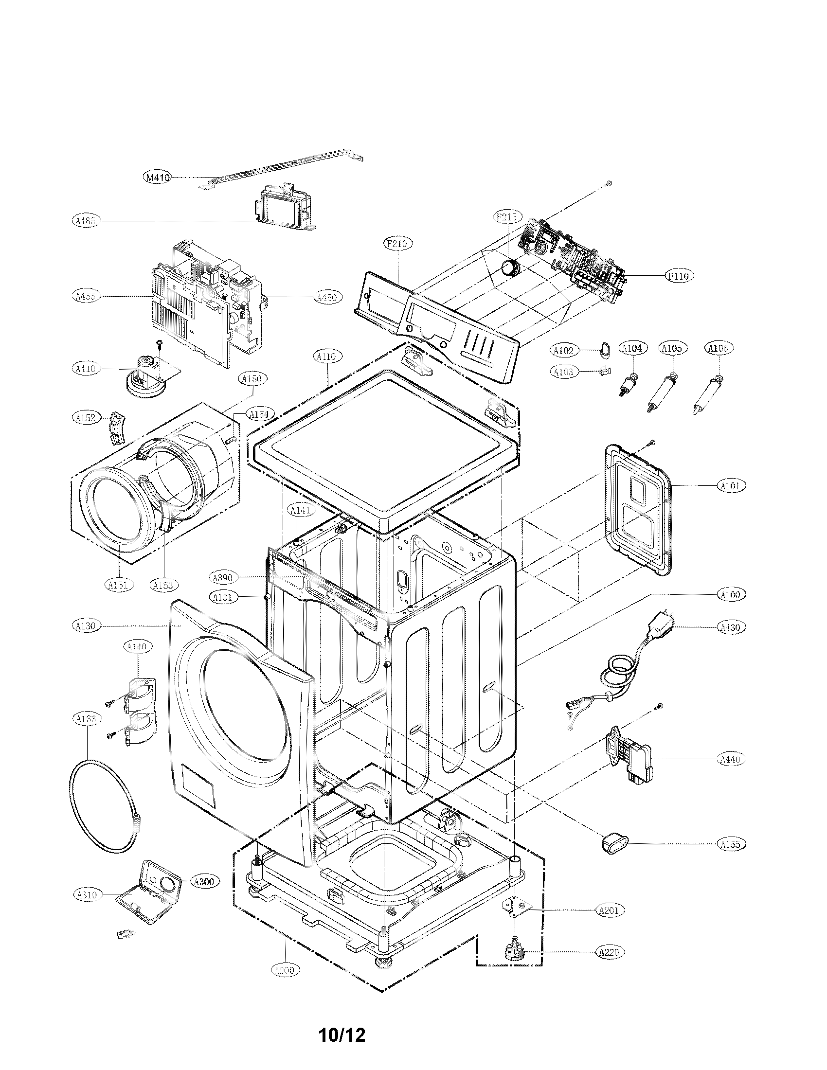 Cabinet and control panel assembly parts