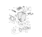 LG DLEX4070V cabinet and door assembly parts diagram