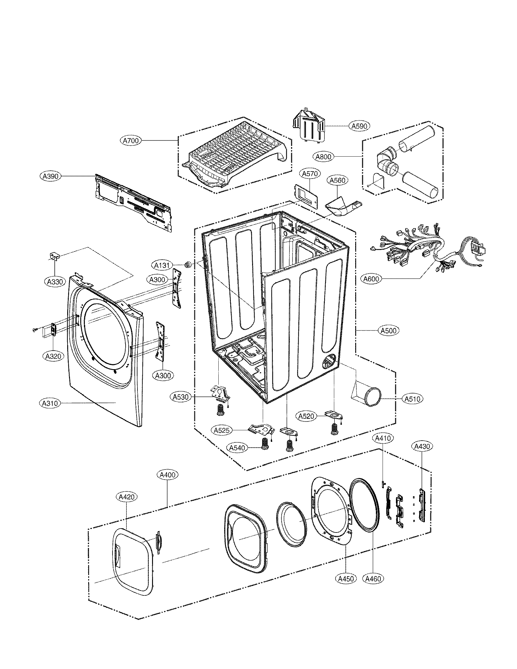 Cabinet and door assembly parts