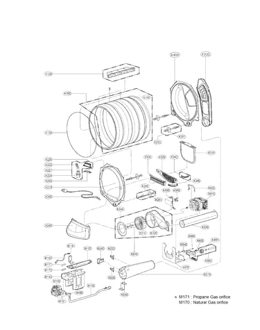 Drum and motor assembly parts