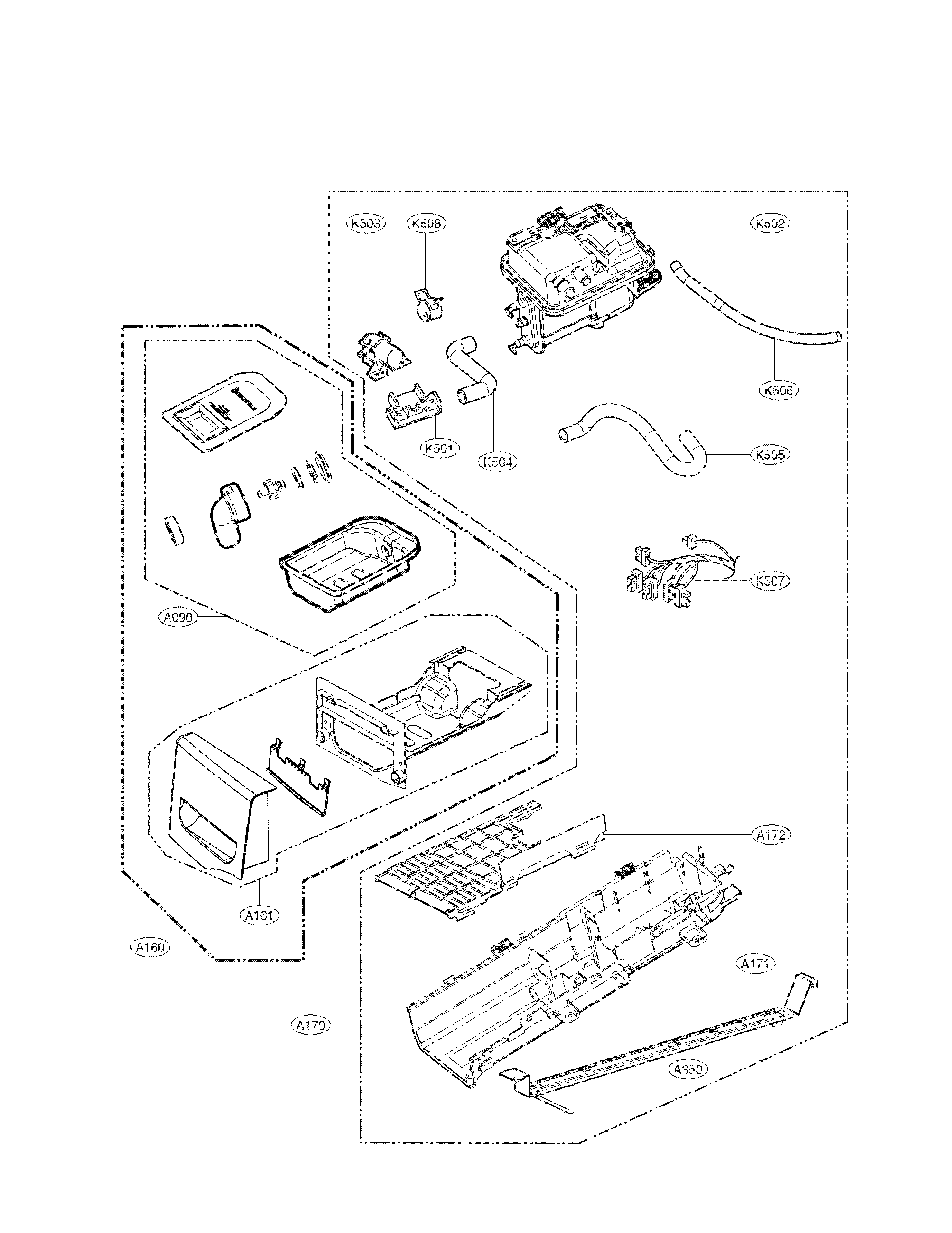 PANEL DRAWER ASSEMBLY AND GUIDE ASSEMBLY PARTS