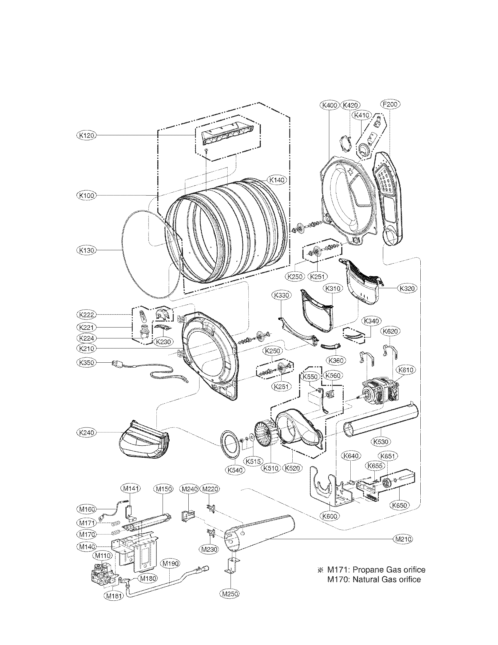 DRUM AND MOTOR ASSEMBLY PARTS