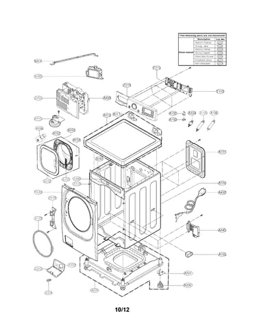 Cabinet and control panel assembly parts