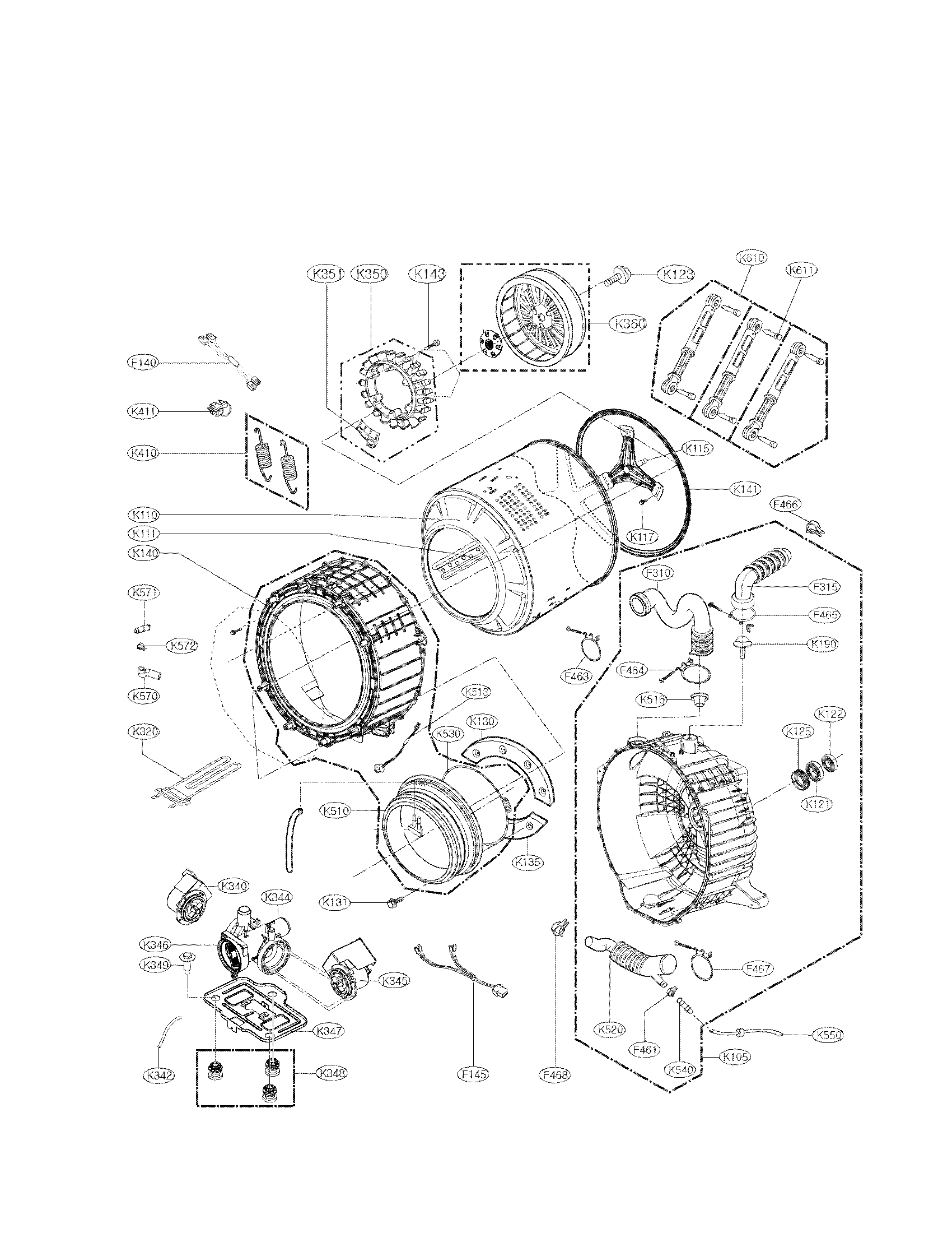Drum and tub assembly parts