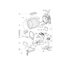 LG DLEX6001W drum and motor assembly parts diagram