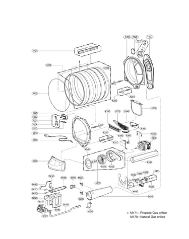 Drum and motor assembly parts