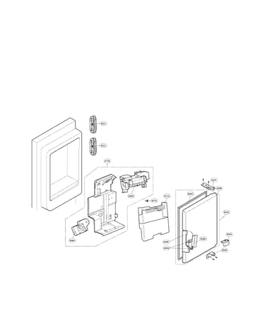 Ice maker and ice bin parts