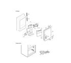 LG LFX28979SB/01 ice maker and ice bin parts diagram