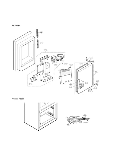 Ice maker and ice bin parts